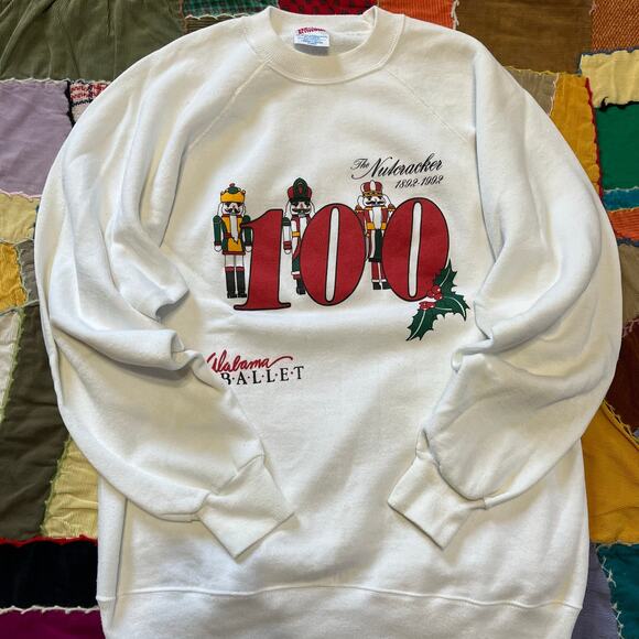 Vintage 1992 ‘The Nutcracker’ 100 Year Anniversary White Crewneck Large / XL - Picture 1 of 6